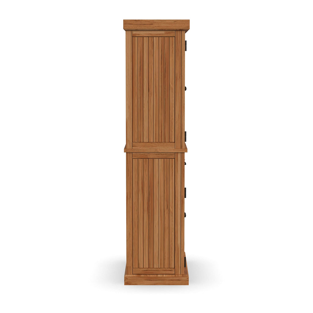 Homestyles Nantucket Natural Wood Pantry with Four Doors
