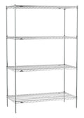 Metro EZ2448NC-4 Super Erecta Industrial Wire Shelving 4-Shelf Convenience Pak, Chrome, 24" x 48" x 74.5"