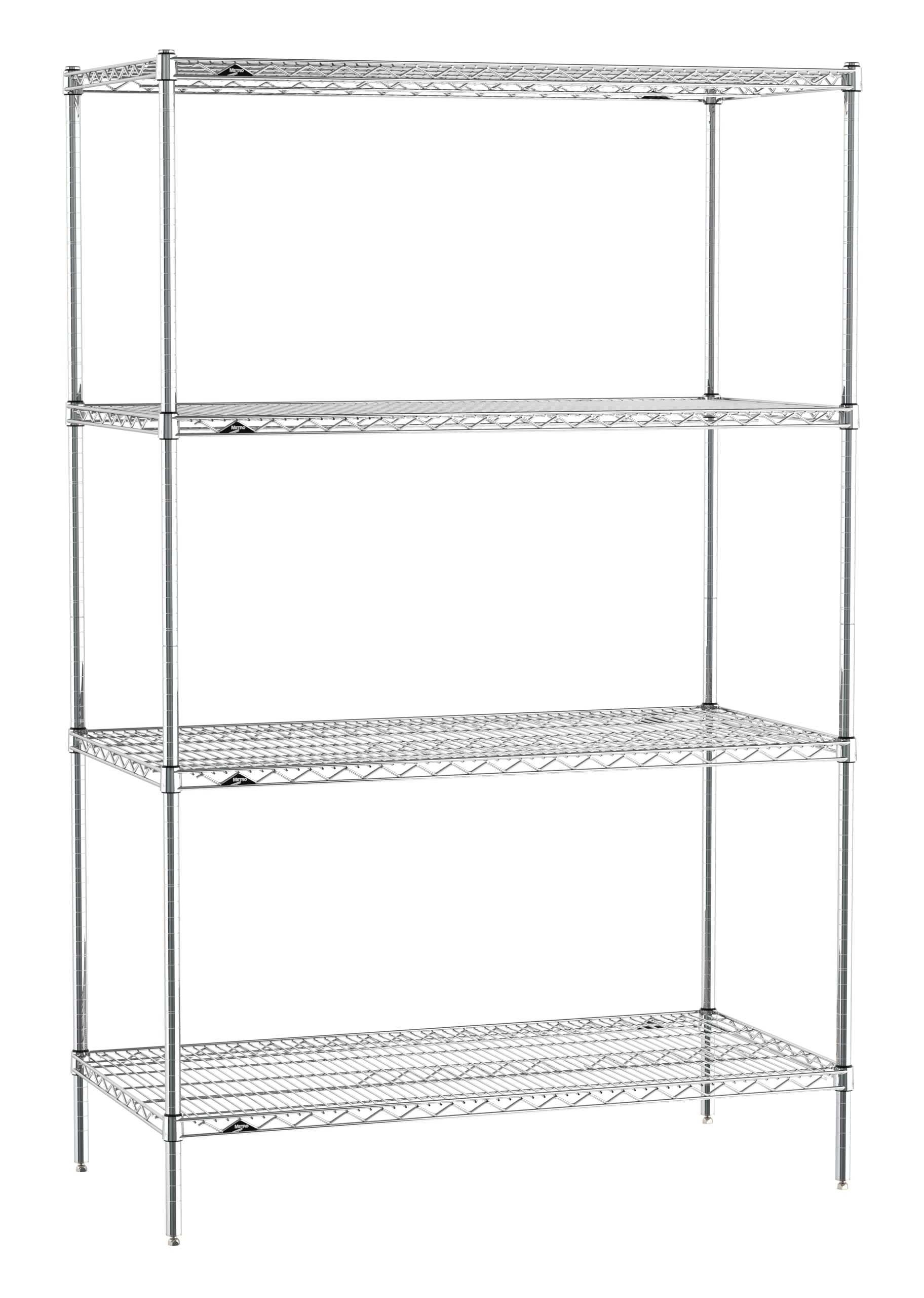 Metro EZ2448NC-4 Super Erecta Industrial Wire Shelving 4-Shelf Convenience Pak, Chrome, 24" x 48" x 74.5"