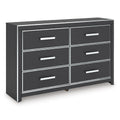 Signature Design by Ashley Ravalori Contemporary 6-Drawer Dresser with Wood Finish, Black