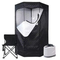 guoyjmm Portable Sauna,Pentagon Sauna Tent, Sauna Box, Personal Steam Sauna Room, Home Sauna Spa with 2.6L Steam Generator, Remote Control, Timer, Folding Chair