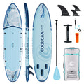 COOLCAA Mermaid 11'6" Inflatable Stand-Up Paddle Board, 490Lbs Capacity SUP Board with 34'' Extra Wide, Fishing Paddleboard with Accessories & Bag for Adults Youth (Ocean Stream)