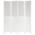 Red Lantern 6 ft. Tall Louvered Beadboard Room Divider White 4 Panel
