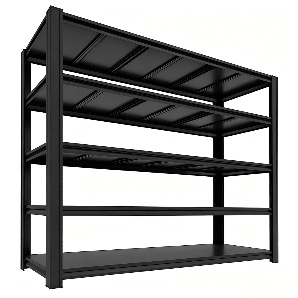 KIFDYTH Metal Garage Shelving Unit, 5-Tier Heavy Duty Garage Shelving, Adjustable Storage Shelves, 3500 LBS Capacity, Industrial Shelves for Garage, Basement(72 H*62 W*24.05 D)