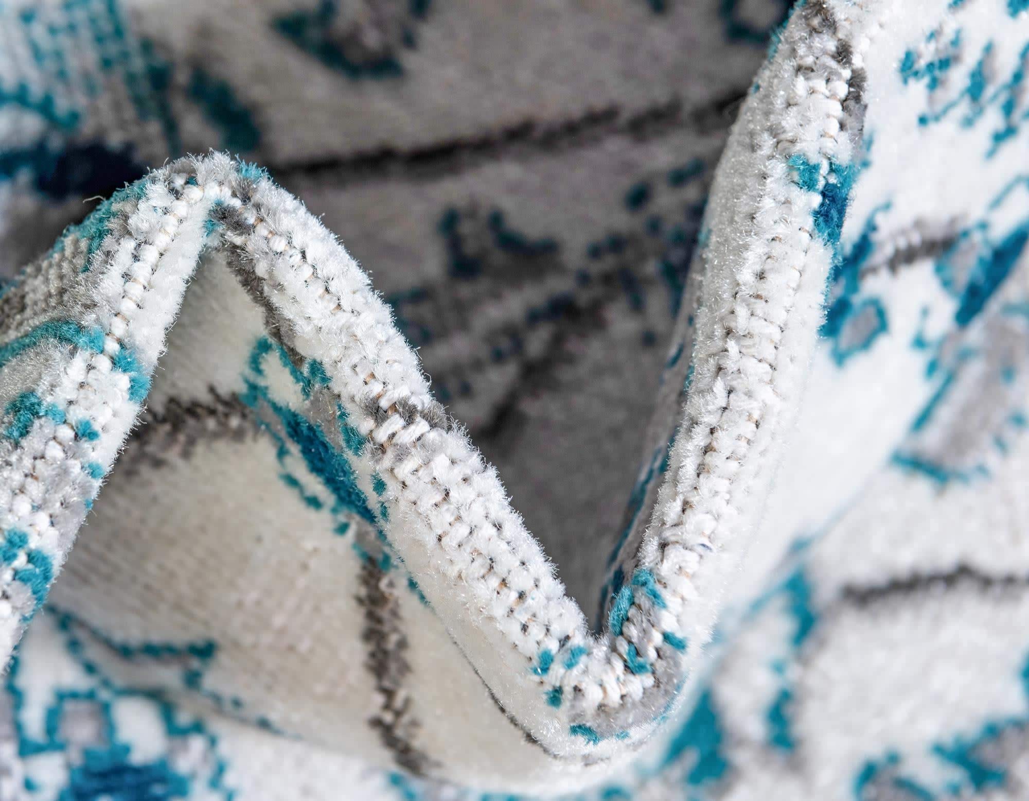 Unique Loom Aarhus Collection Vintage Border Area Rug (10' 0 x 13' 0 Rectangular, Ivory/Teal)