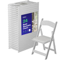 SIMPLEX 24 White Resin Folding Chairs, Stackable Event & Party Chairs, 800 LB Weight Capacity, Indoor Outdoor