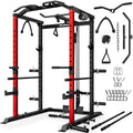 Goimu C1-V4 Power Cage, 2000LBS Squat Rack with LAT Pulldown, Multi-Function Weight Cage Strength Training Machine, Workout Cage with More Attachments for Home Gym Garage (RD Power Cage C1)