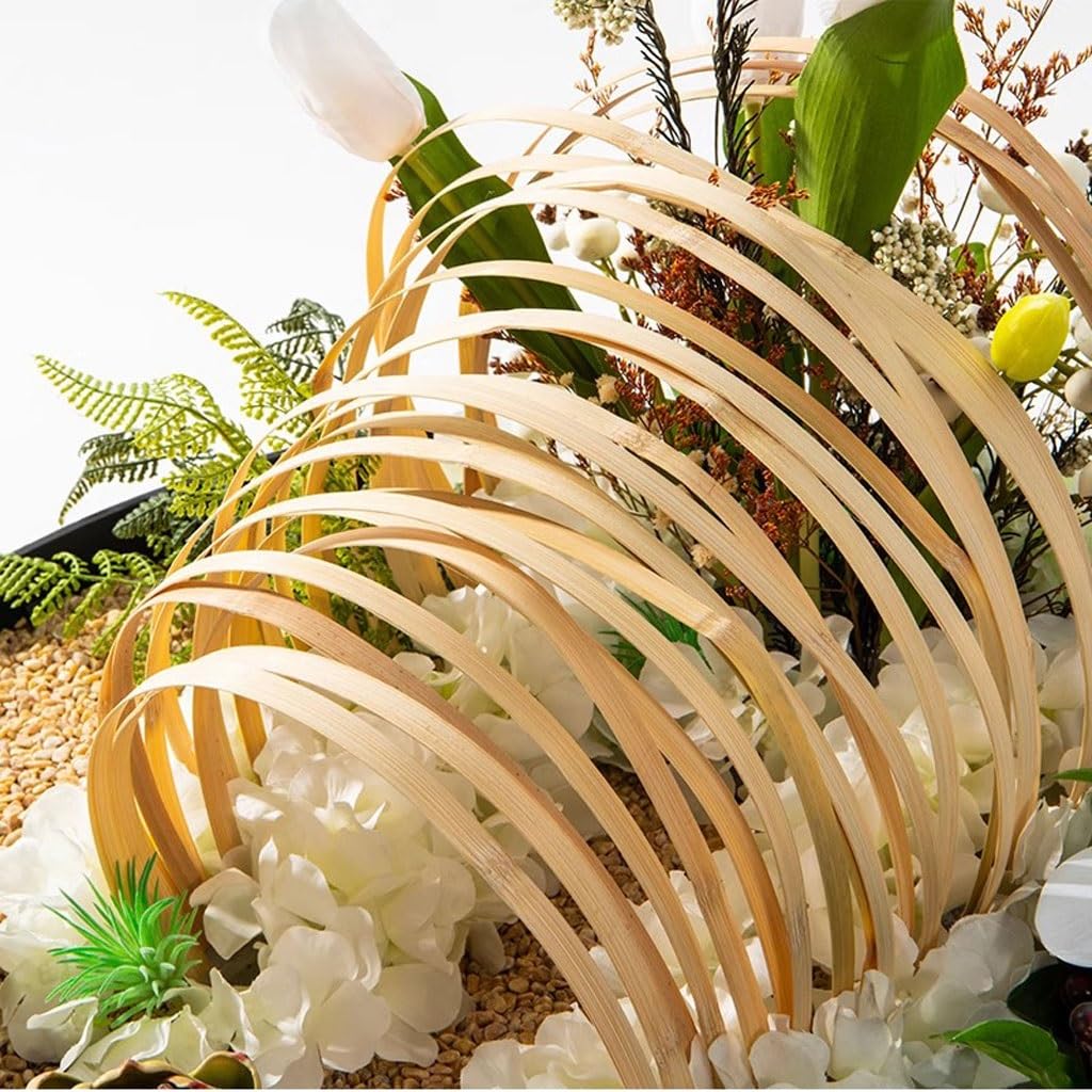 Large Round Table in The Middle of the Turntable Flower Hotel Restaurant Light Luxury Decorations Landscape Fake Plants(Large)