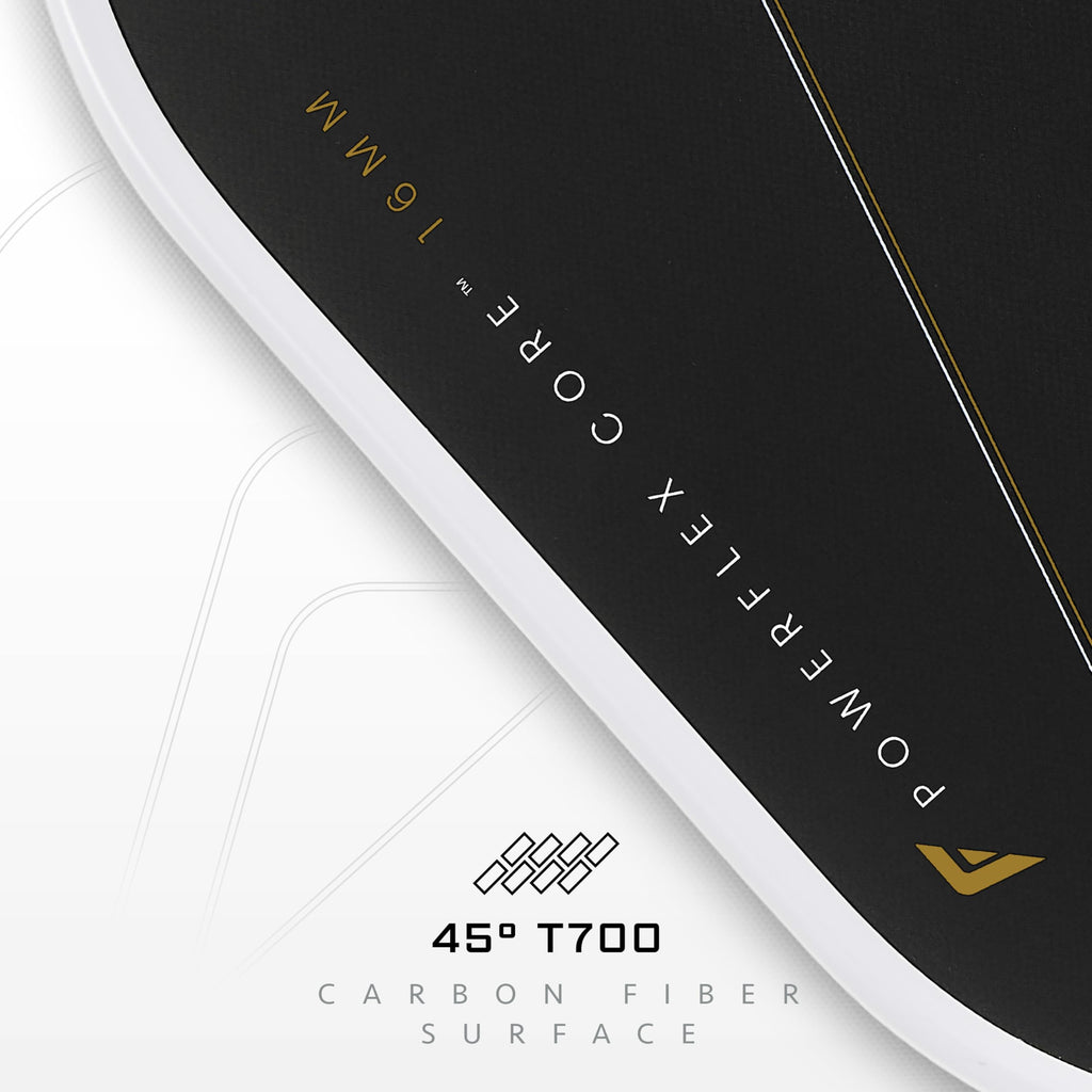 Franklin Sports PRO Pickleball Paddles – C45 Carbon Fiber Series - Official USAP + UPA Approved Pickleball Paddle - Aurelius 16mm Polymer Core - Official Shape of Anna Leigh Waters - Black/White