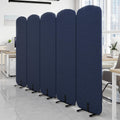 Natwind 5 Panel 122.8 x 71 in Office Room Privacy Protect Space Divider Portable Partition,Wall Folding Cubicle Indoor Freestanding Acoustic Partition Temporary for Office Room, Navy Blue