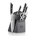 Cangshan KURO Series 6-Piece Knife Block Set, High Carbon X-7 Damascus Steel, Gray, 504333