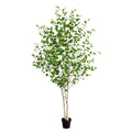 Nearly Natural 8ft Artificial Birch Tree with Real Touch Leaves - Indoor Fake Tree for Home Decor - Flexible Branches for Custom Look