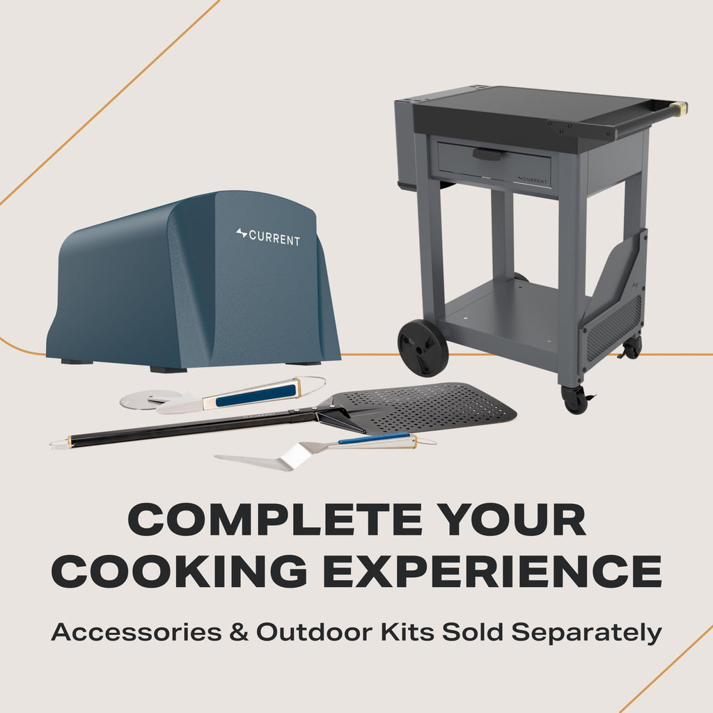 Current® Model P Smart Electric Pizza Oven, 12-Inch, 850°F Max, Multiple Cooking Modes, App Connectivity for Temperature Monitoring & Custom Cooking Times, Compact for Indoor & Outdoor Use, Slate