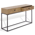 SAFAVIEH Couture Collection - Sherriandra Natural & Black Metal Console Table with 2 Drawers, Modern Accent (SFV3010A)