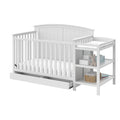 Storkcraft Steveston 5-in-1 Convertible Crib & Changer – GREENGUARD Gold Certified, Fits Standard Crib Mattress, Converts to Toddler Bed and Full Bed, 4 Adjustable Mattress Heights (White)