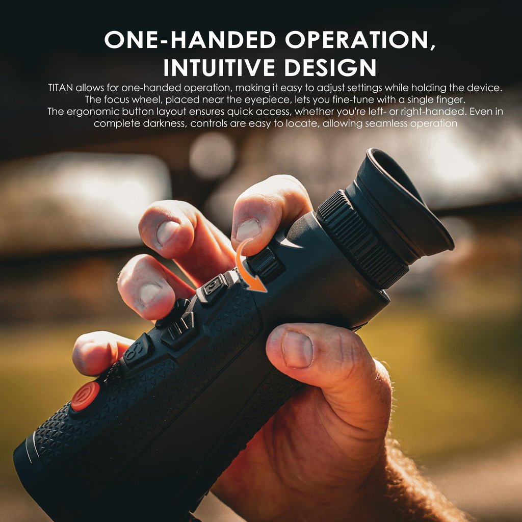 RIX Titan-T3 Thermal Monocular LRF 25mm 384x288 Thermal Imaging Monocular with Laser Rangefinder (50 Hz) 1920×1080 OLED Display Ideal for Night Hunting, Safety Level-Class I, Power Output＜1mW