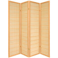 Red Lantern 6 ft. Tall Kimura Shoji Screen-4 Panel-Natural Room Divider