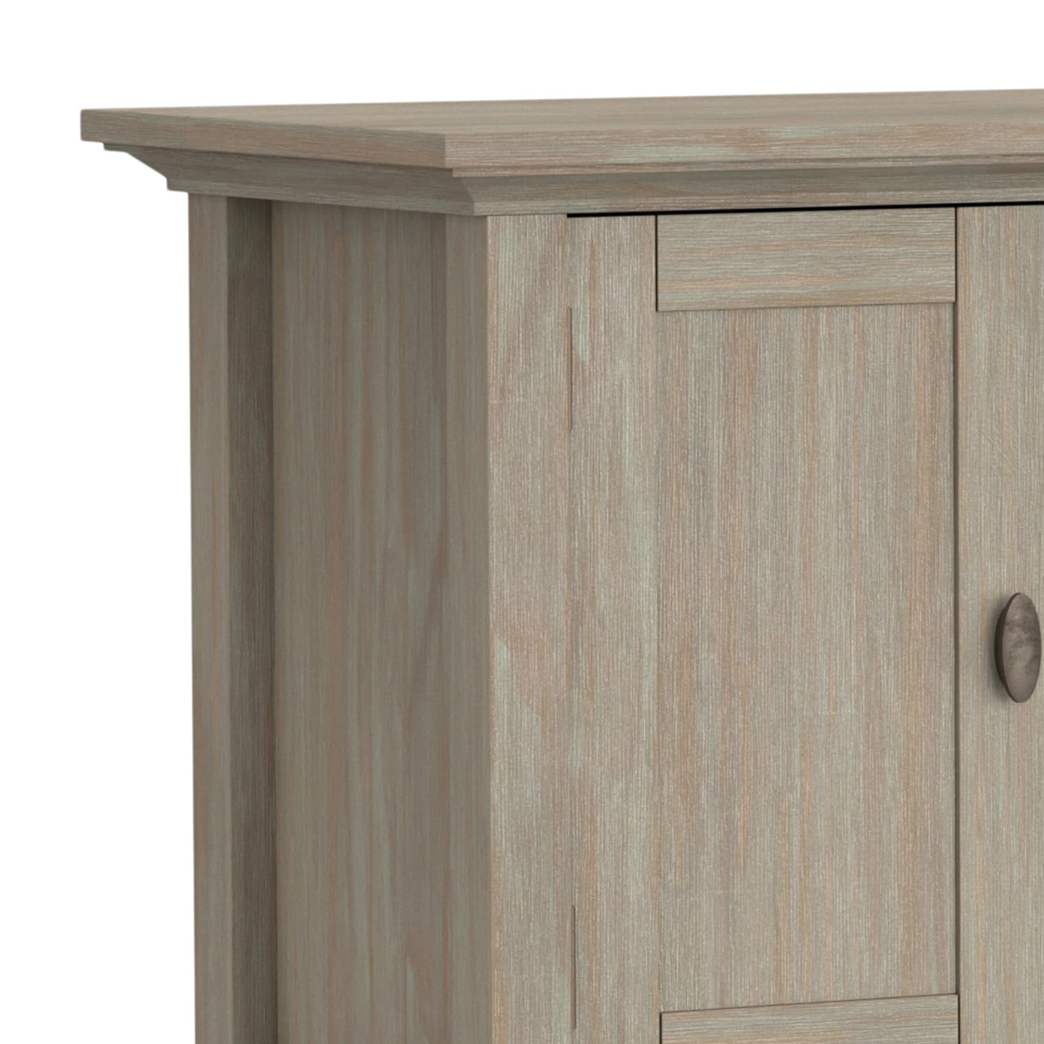 SIMPLIHOME Redmond TV Stand - 72 inch Wide Solid Wood Media Console in Distressed Grey, Transitional Entertainment Center for Living Room for TVs up to 80 Inches with Drawers and Cable Management