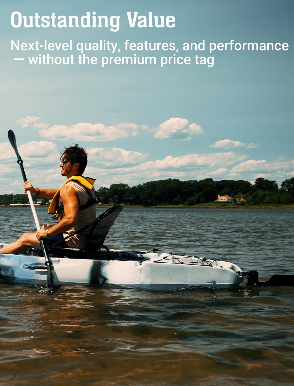 Upgraded Brooklyn 12.0 Single Pedal Kayak by BKC, Lightweight 12-Foot Sit-On-Top Pedal-Drive Kayak with Rudder, Stable Fishing & Touring Design, 440 lb Capacity, Storage Hatches (Storm Surge)