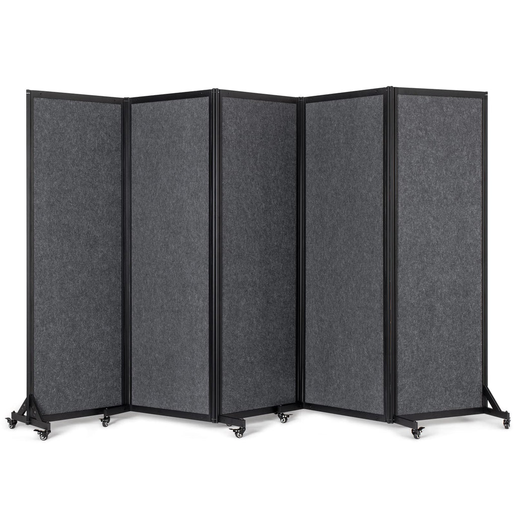 Strongbird Office Divider,Room Partition, Privacy Partition Separator,Portable Commercial Screen Dividers,Classroom School Dividers,10'6"W x 6'7"H,5 Panel,Grey