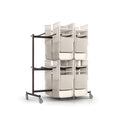 OEF Furnishings OEF84 Series Folding Chair Cart – Heavy-Duty Two-Tier Steel Dolly Rack with Wheels (84 Chairs, Standard Height, Hanging Storage)