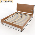 Bellemave Full Size Bed Frame with Headboard, Solid Bamboo Platform Bed Frame & Wood Slats Support 500LBS, Japanese Bed Frame Full Size, No Box Spring Needed, Easy Assembly, Noise Free, Warm Brown