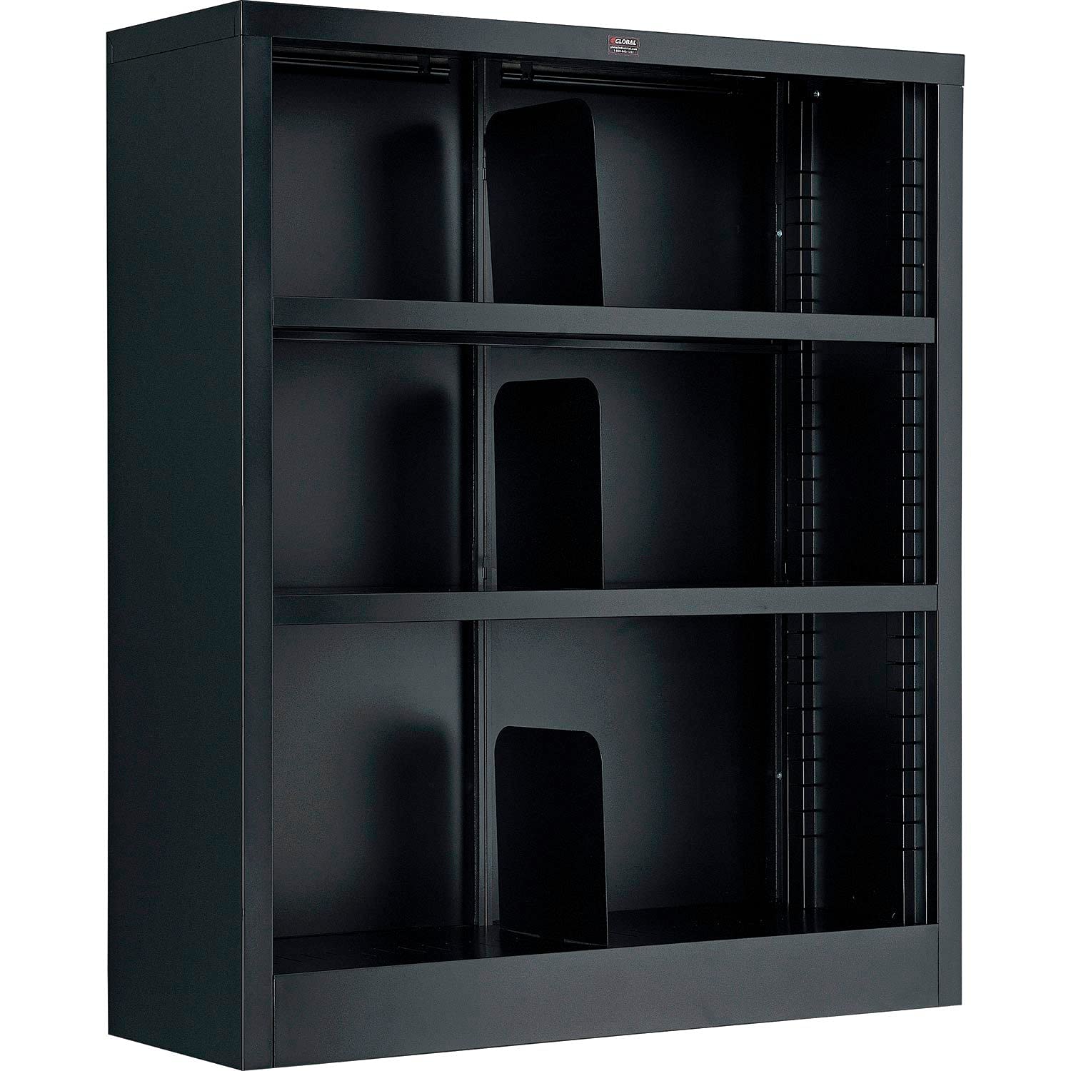 Global Industrial All Steel Bookcase 36" W x 12" D x 42" H Black 3 Openings
