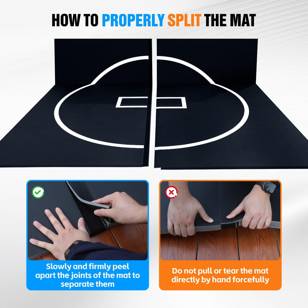 10' x 10' Martial Arts Mat, Foldable Wrestling & Grappling Mat with Thick XPE Foam, Non-Slip Home Gym Training Mat for BJJ, MMA, Judo & Fitness (10ft * 10ft * 1.2inch)