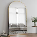 LadyNow Full Length Mirror, 86"x46" Arched Floor Mirror Freestanding, Floor Standing Full Body Mirror with Stand for Bedroom, Hanging Mounted for Living Room Cloakroom, Gold