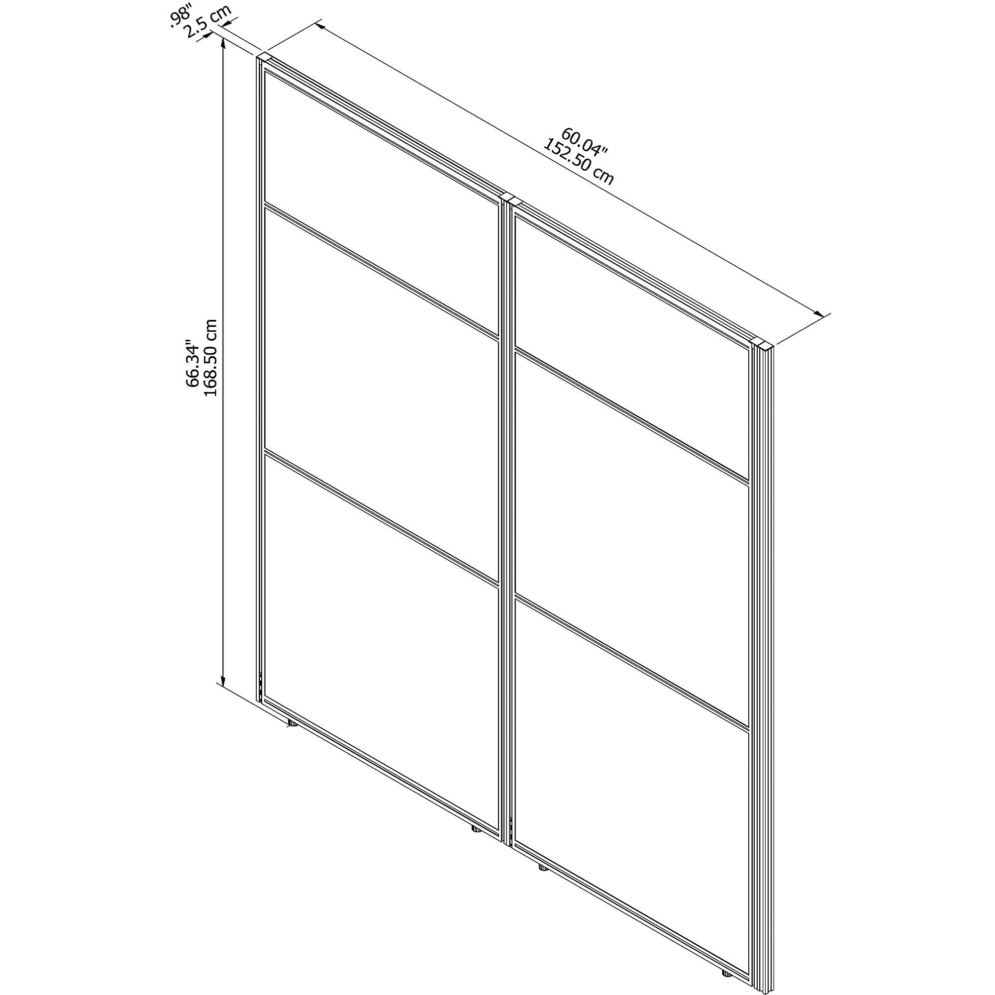 Bush Business Furniture Easy Office White 60W x 66H Panel with Corner Connector, Silver Gray Fabric