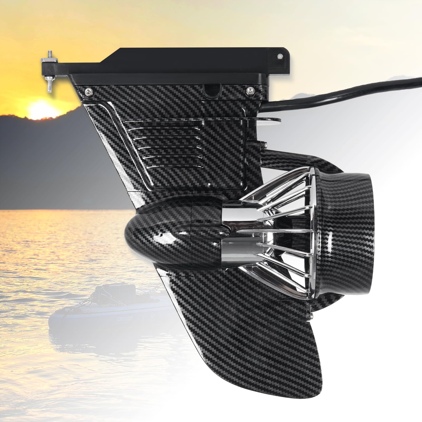 LEDONNE Electric Fin for SUP Electric Surf Fin Underwater Thruster Electric Fin SUP Conversion Kit Surf Booster Electric SUP Fin with Waterproof Battery with LED Battery Indicator