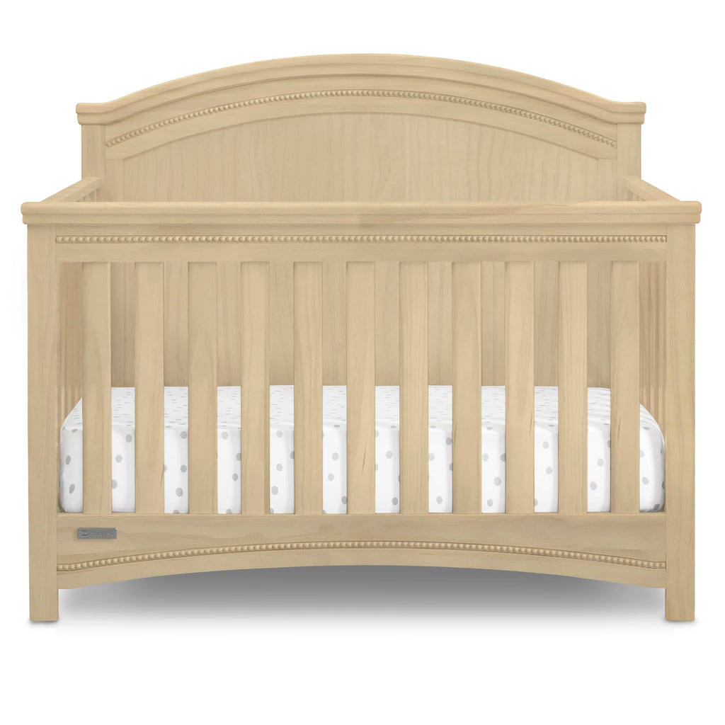 Simmons Kids SlumberTime Emma 4-in-1 Convertible Baby Crib N More - Greenguard Gold Certified, Natural Sandstone