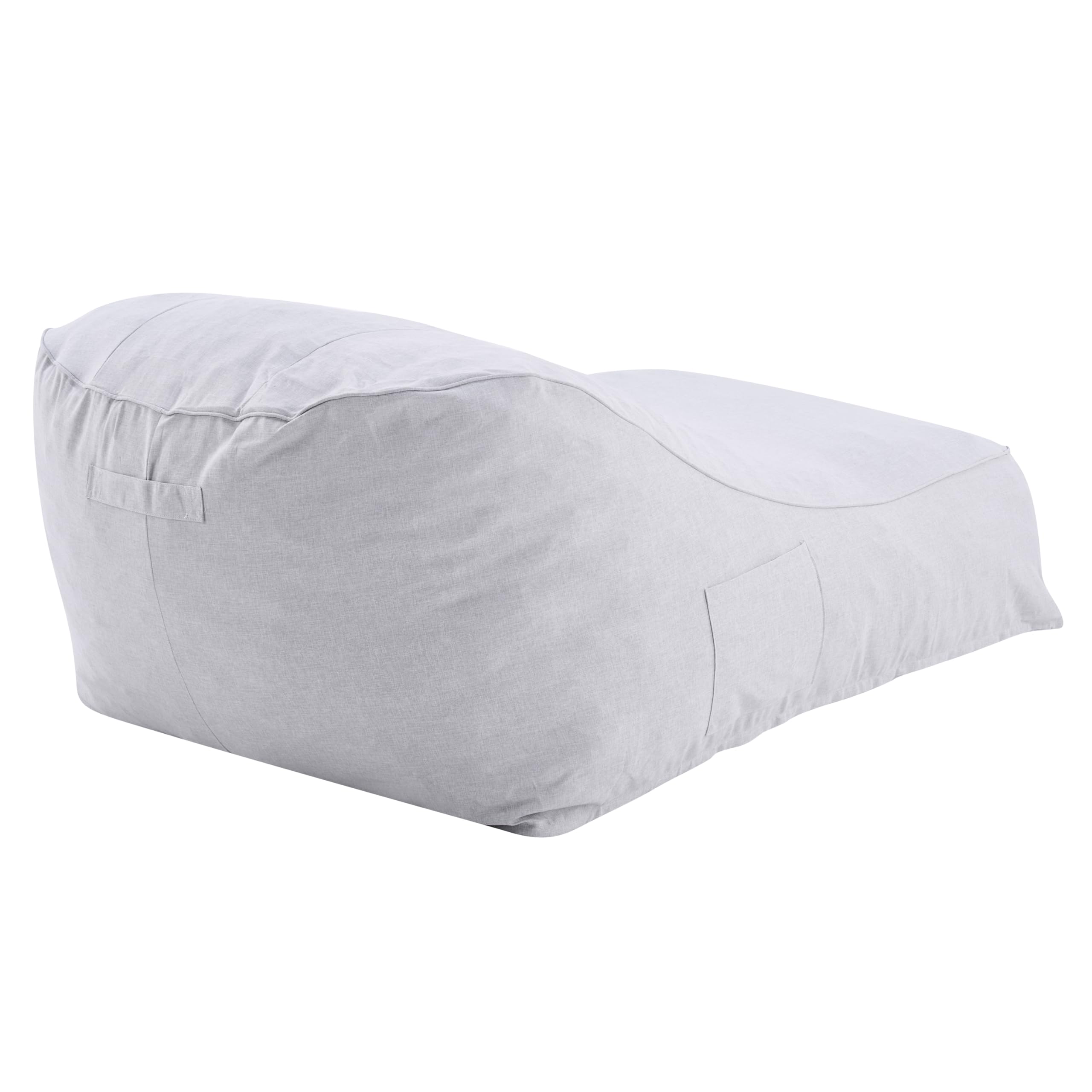 Christopher Knight Home Hilar Outdoor Bean Bag Chair, Fabric Bean Bag Lounger for Adults and Kids, Outdoor Comfy Reading Chair, Patio Lounge Sofa for Poolside Garden, Gray