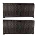 Suncast 99 Gallon Plastic Wicker Deck Box Container Storage for Garden, Garage, Home, Pool, Indoor and Outdoor Use, Mocha (2 Pack)