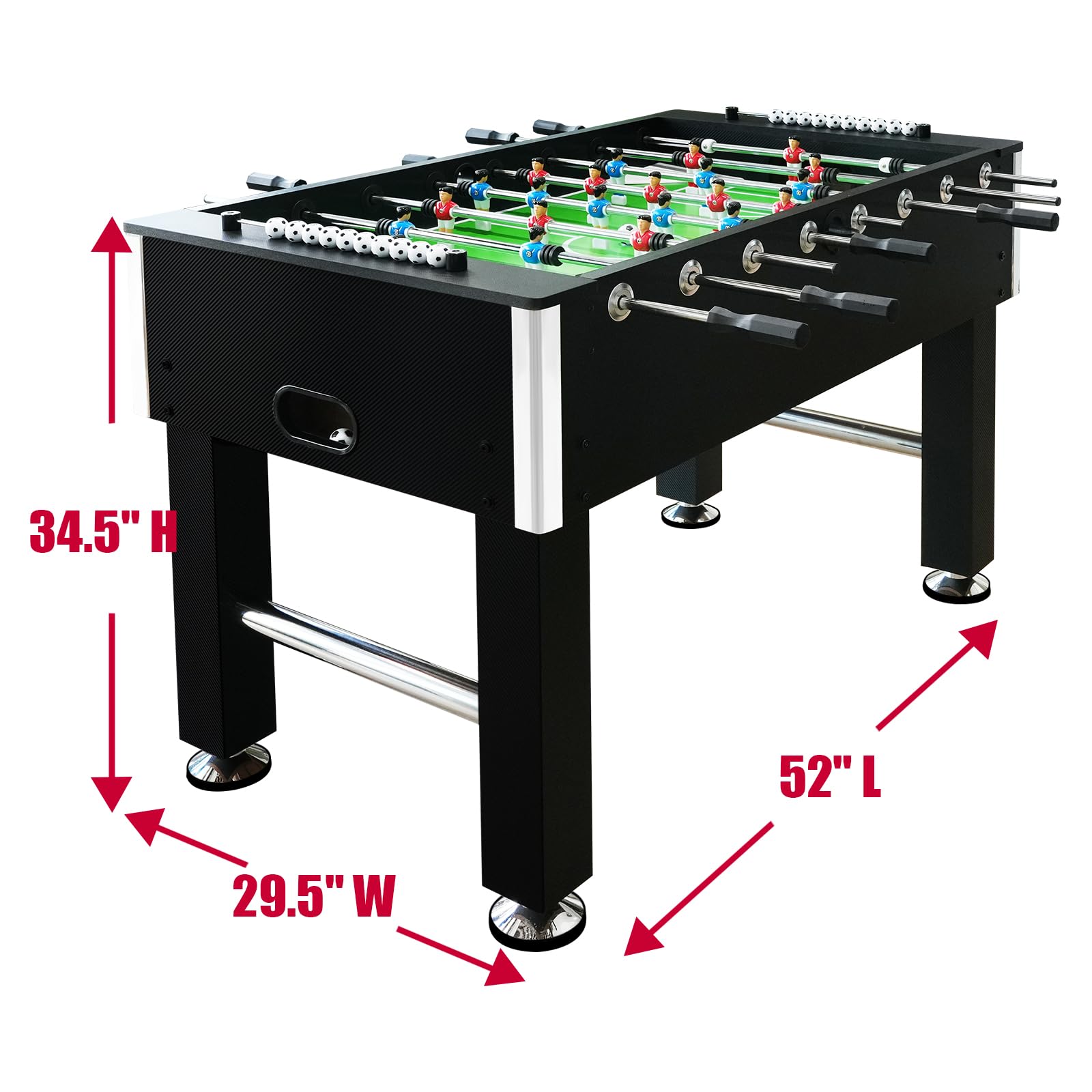 Seydrey 55-Inch Competition Foosball Table, Wood Finish with Black Legs (Black 55inch)