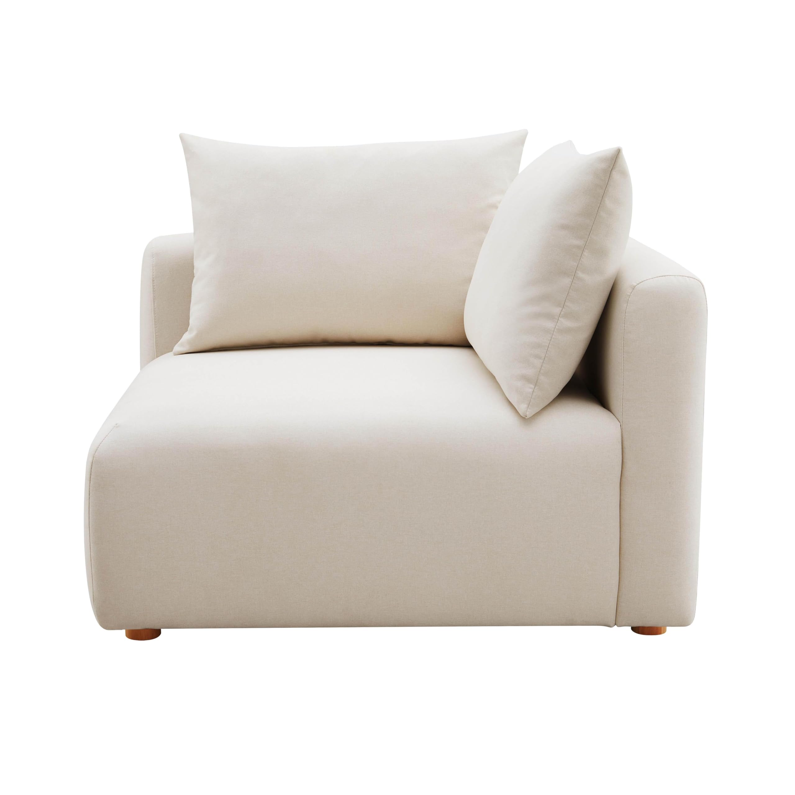 Tov Furniture Hangover Cream Linen Modular Corner Chair