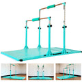 MARFULA Gymnastics Double Horizontal Bars 3Play Gymnastic Parallel Bars with Mat Uneven Bars Gymnastics Training Bar with 304 Stainless Steel Regulating Arms & Fiberglass Rail for Home Club Use