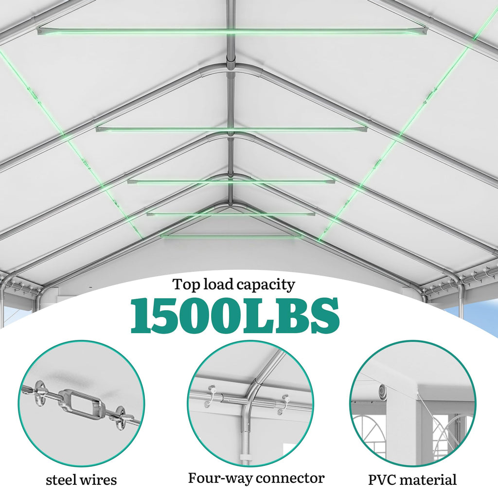 YITAHOME 20x50FT Party Tent Heavy Duty Wedding Tent Event Shelters Outdoor Canopy Upgraded Steel Carport with Removable Sidewall Windows for Commercial and Parties