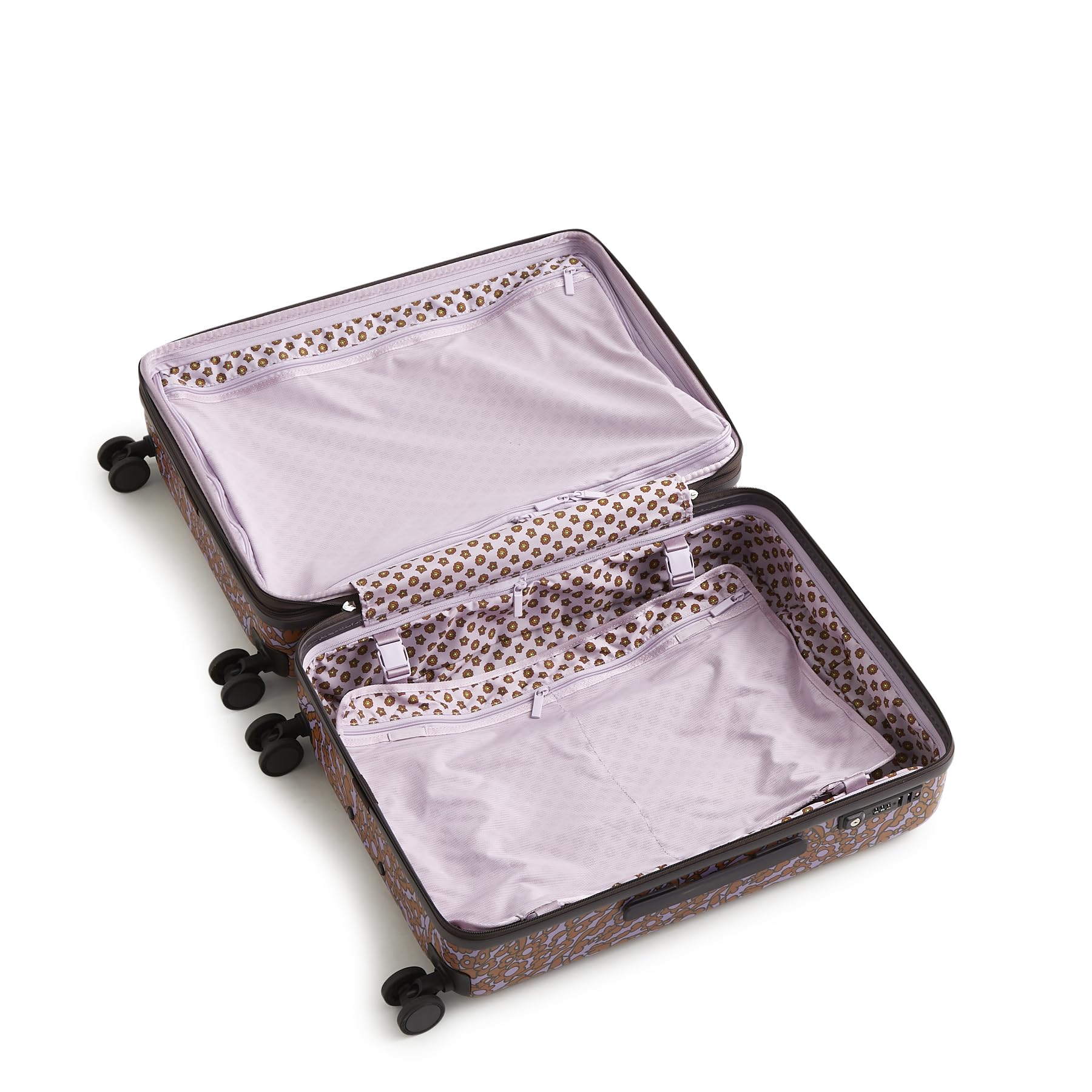 Vera Bradley Women's Hardside Luggage 26 Inch Adair Spinner, Tiny Garden Lavender Frost, One Size