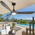 Homlit Ceiling Fan with Lights, 72'' Solid Wood Indoor/Outdoor Ceiling Fan with Quiet Reversible DC Motor, Control with WIFI Alexa App, 3CCT Dimmable, 6 Speeds Bronze Outdoor Fan for Patio Porch