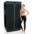 UTK Far Infrared Sauna, Full Size Portable Sauna with Natural Jade for Home Spa, One Person Infrared Sauna with Tourmaline Heating Foot Pad and Portable Sauna Chair for Relaxation Detox (104℉-141℉)