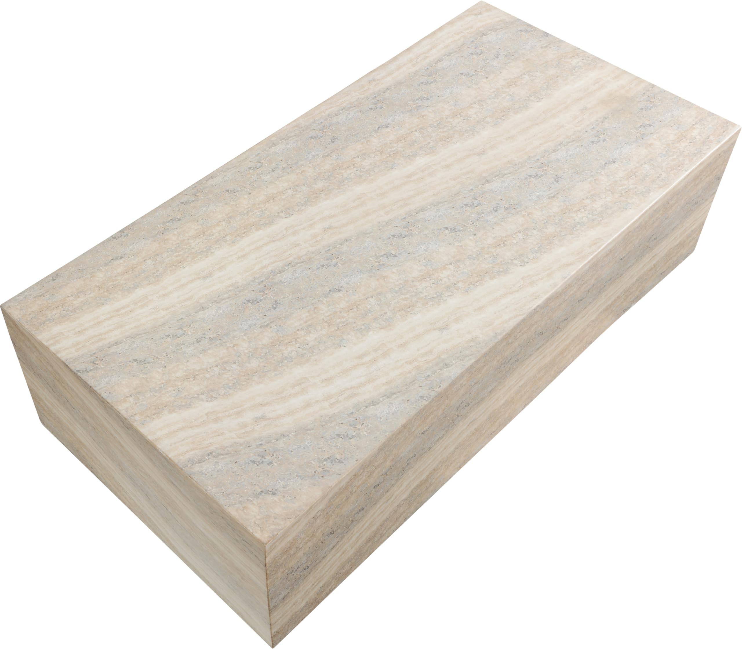 Meridian Furniture Piazza Travertine Finish Concrete Indoor/Outdoor Coffee Table