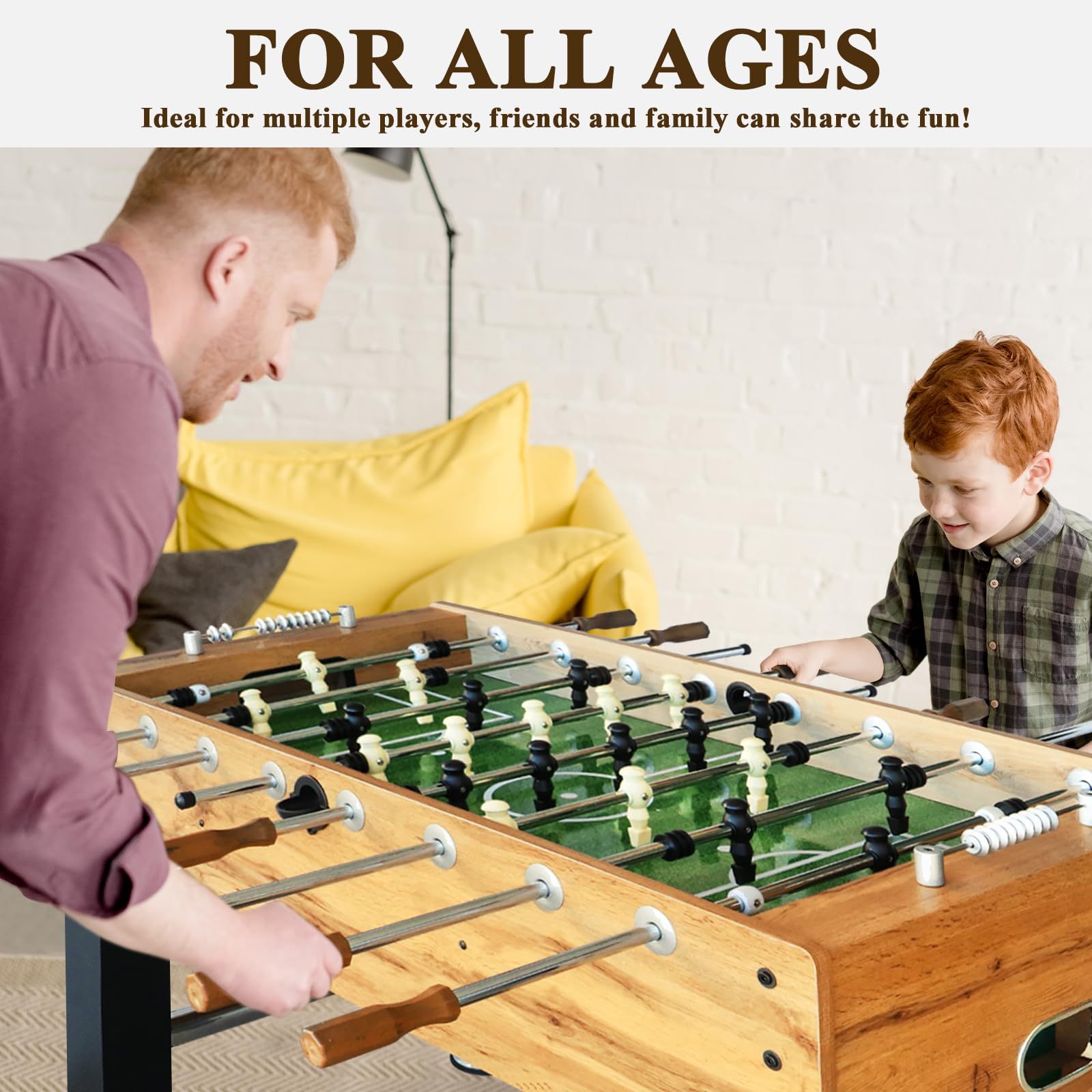 Seydrey 55" Competition Sized Foosball Table, Arcade Table Soccer for Home with Leg Levelers & Heavy-Duty Legs
