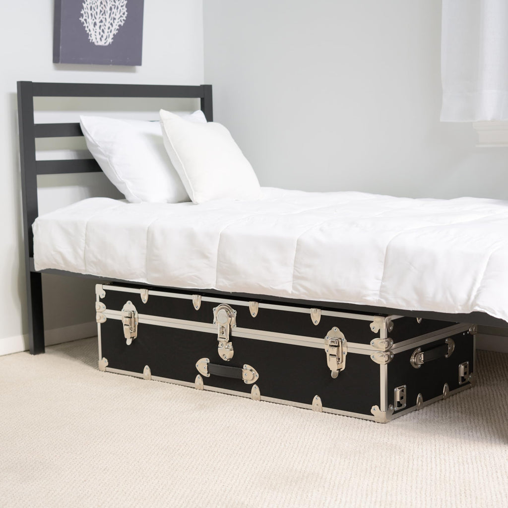 Rhino Trunk & Case Aromatic Cedar Trundle Trunk with Wheels - 44”x20”x12” Home Storage Chest Trunk - USA Made Secure Under Bed Footlocker for Clothes, Blankets & Pillows - Underbed Shoe Storage Box