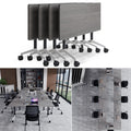 Folding Conference Table, Conference Room Tables with Wheels Foldable Large Rectangle Meeting Seminar Table for 6-12 People, Flip Top Mobile Training Table for Office Classr (4, Gray, 55.1in)