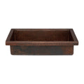 Premier Copper Products VREC20SK1DB 20" Rectangle Skirted Vessel Hammered Copper Sink