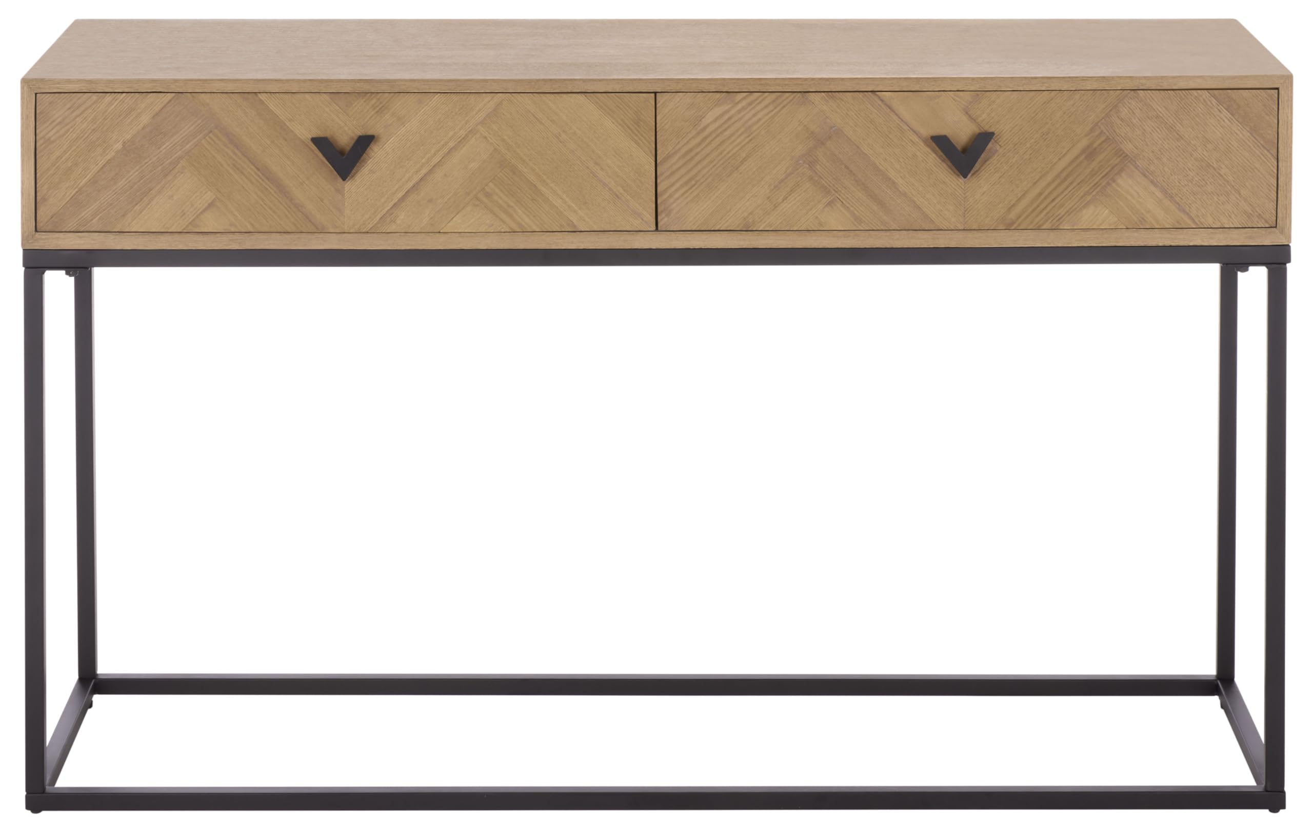 SAFAVIEH Couture Collection - Sherriandra Natural & Black Metal Console Table with 2 Drawers, Modern Accent (SFV3010A)