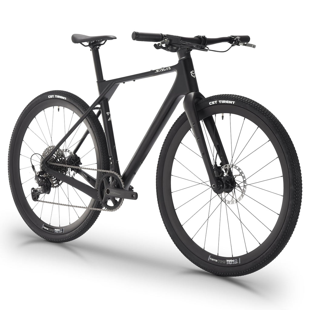 SAVADECK Carbon Gravel Bike - T800 Carbon Frame & Fork | Shimano U6000 11-Speed Groupset | Hydraulic Disc Brakes | 700CX40mm All-Terrain Tires | Men & Women Road/Off-Road Bicycle (Black, 47cm)