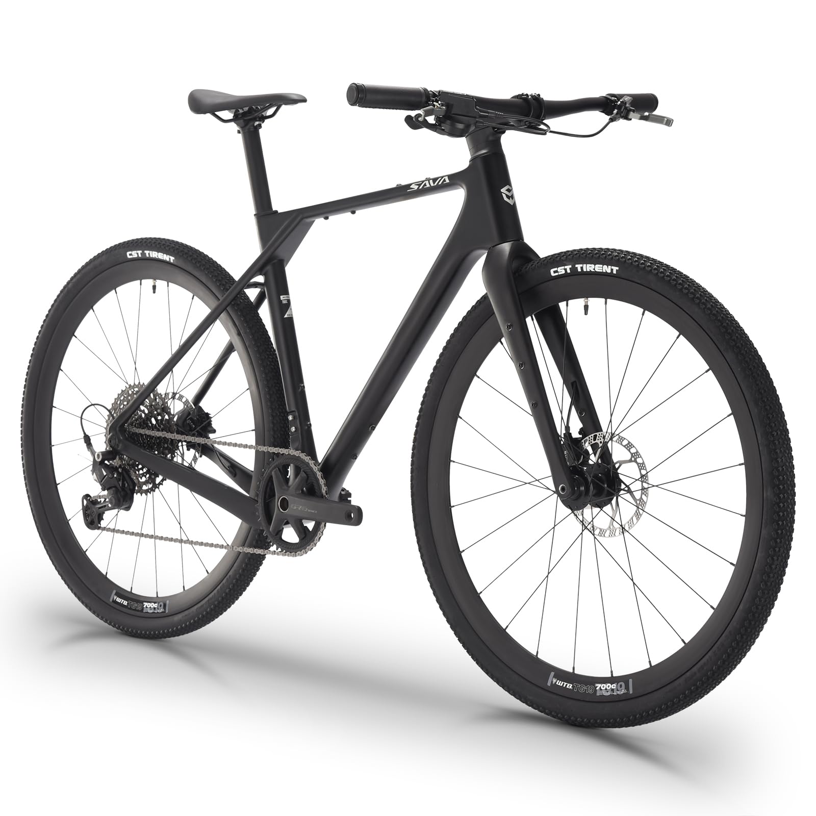 SAVADECK Carbon Gravel Bike - T800 Carbon Frame & Fork | Shimano U6000 11-Speed Groupset | Hydraulic Disc Brakes | 700CX40mm All-Terrain Tires | Men & Women Road/Off-Road Bicycle (Black, 58cm)