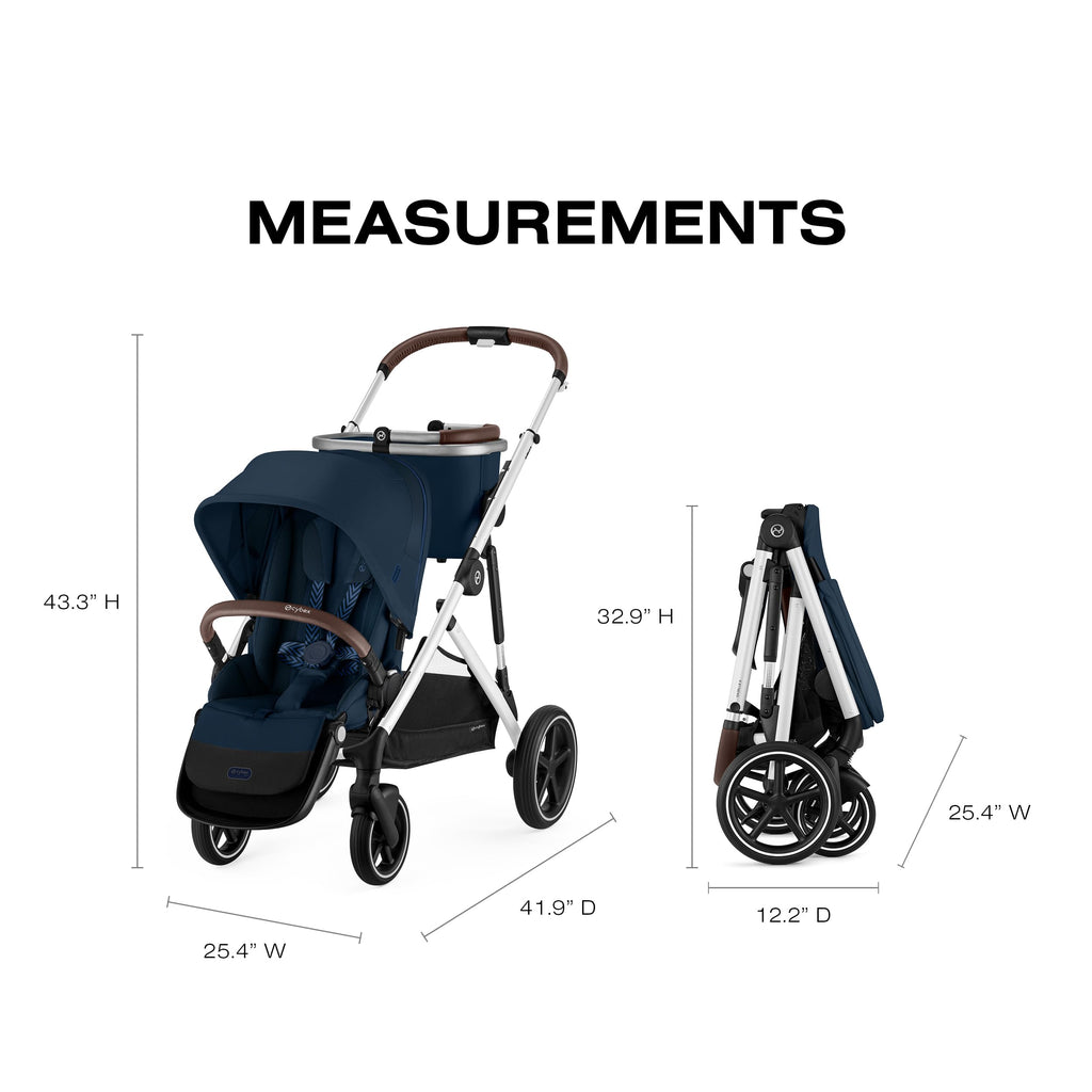 Cybex Gazelle S Stroller Modular Double Stroller for Infant and Toddler Includes Detachable Shopping Basket Over 20+ Configurations Folds Flat for Easy Storage Ocean Blue 28.4 pounds 1.0 Count